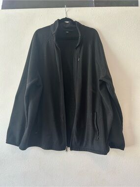 Swiss Tech Black Fleece Jacket with Red Logo Accent